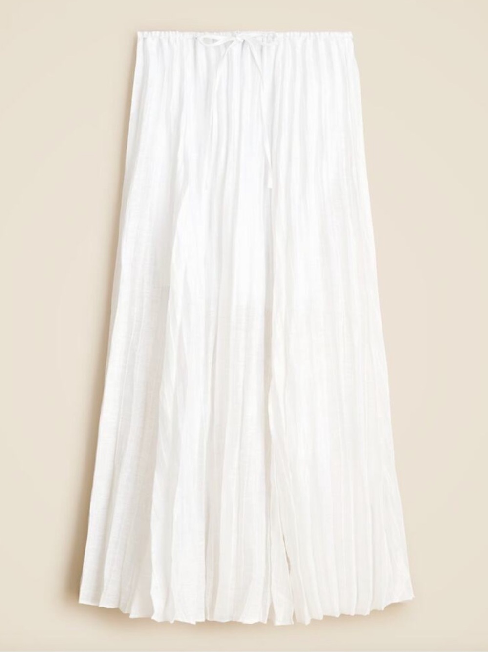 J. Crew White Pleated Maxi Skirt